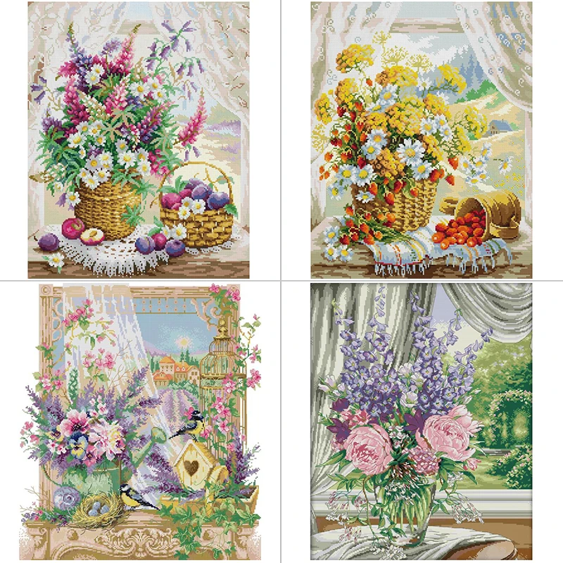 Home Textiles Discount - عتبة النافذة سلة للزهور أنماط الأزهار