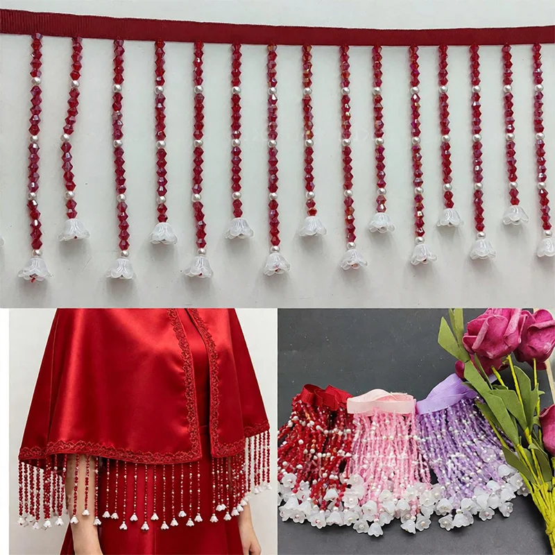 Home Textiles Luxury Curtains - شريط زخرفي فاخر من الكريستال الثقيل