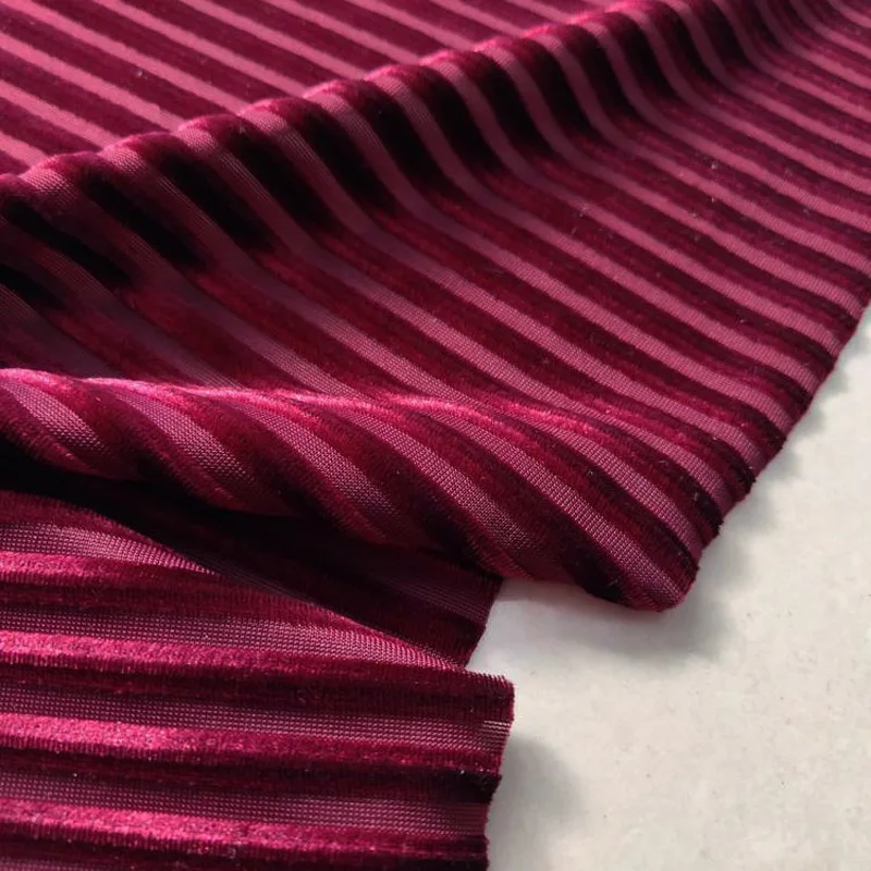 Home Textiles Luxury Curtains - قماش مخملي قماش مخطط حريري رائع