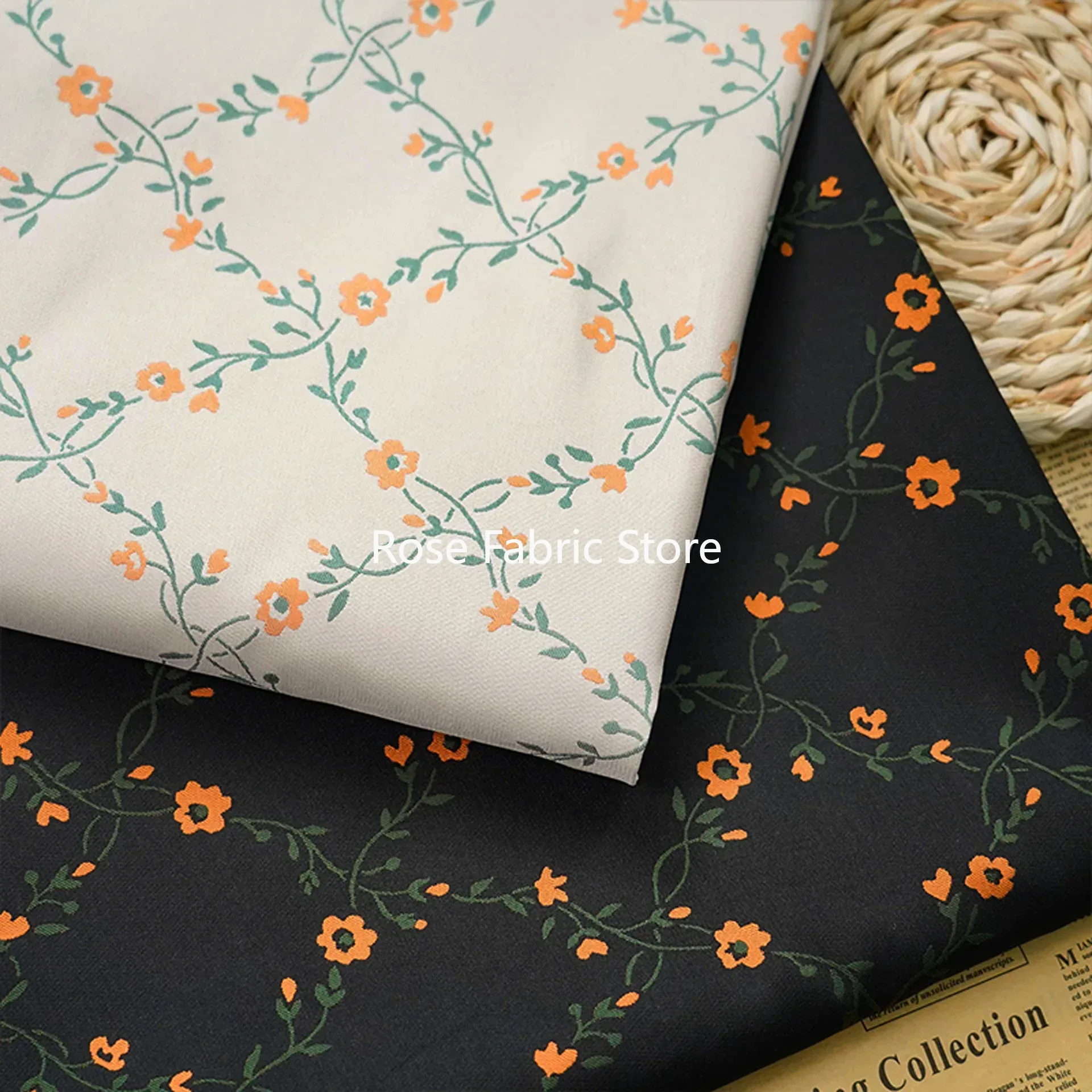 Home Fashion Textiles - 1 متر زهرة صغيرة الغزل مصبوغ