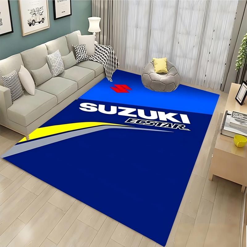 Home Textiles Rug - سجادة عرض دراجات سوزوكي النارية، بساط