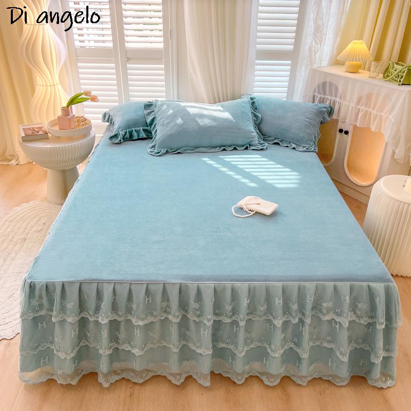 تنورة سرير مخملية كريستالية عل - مراجعة Home Fashion Textiles وسعره