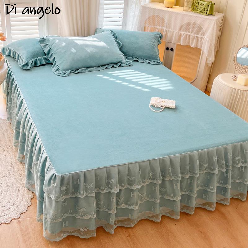 تنورة سرير مخملية كريستالية عل - مراجعة Home Fashion Textiles وسعره