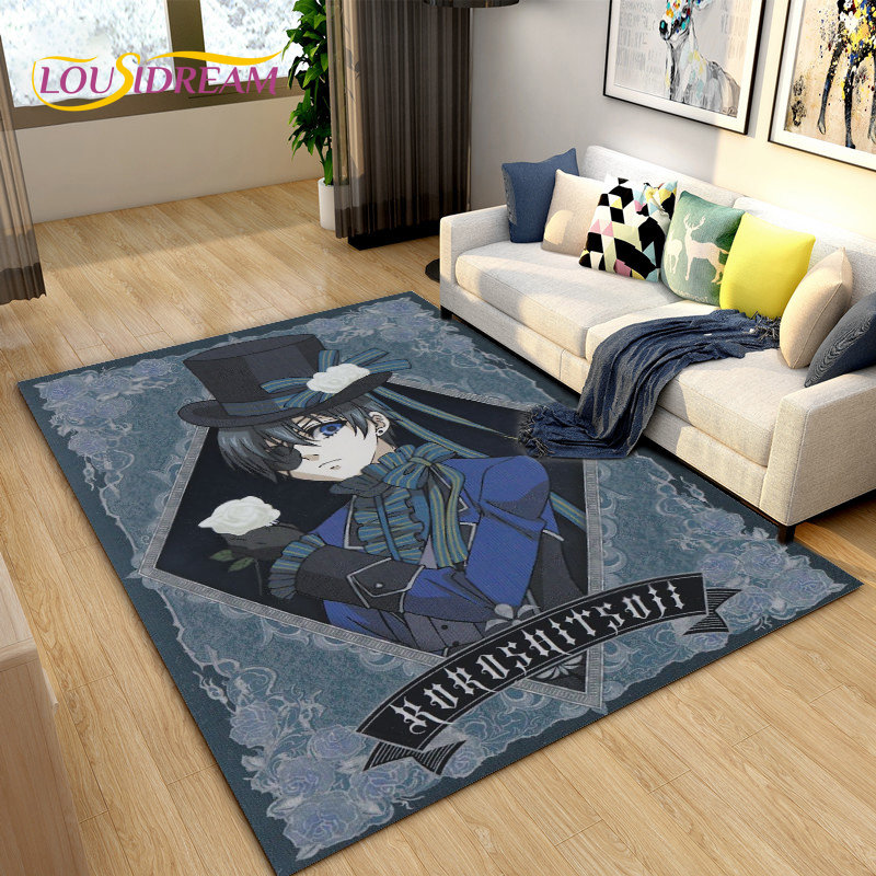 أسود بتلر أنيمي الكرتون منطقة  - مراجعة Home Textiles Rug وسعره