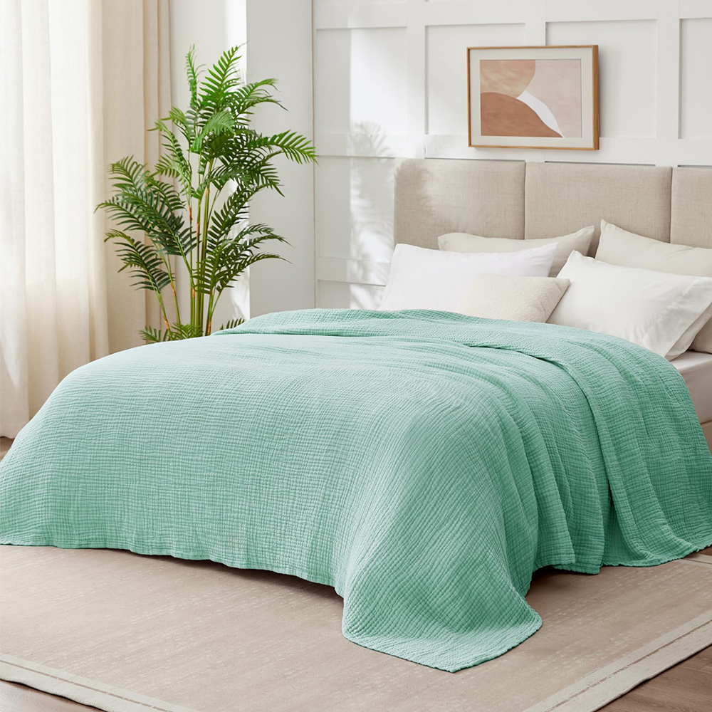 بطانيات قطنية من 6 طبقات خفيفة - مراجعة Wool Blanket Herringbone وسعره