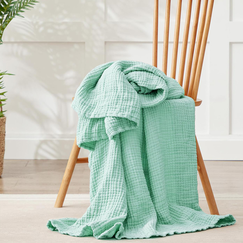 بطانيات قطنية من 6 طبقات خفيفة - مراجعة Wool Blanket Herringbone وسعره