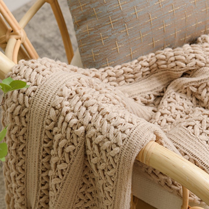بطانية كروشيه نورديكية بلون ال - مراجعة Wool Blanket Herringbone وسعره