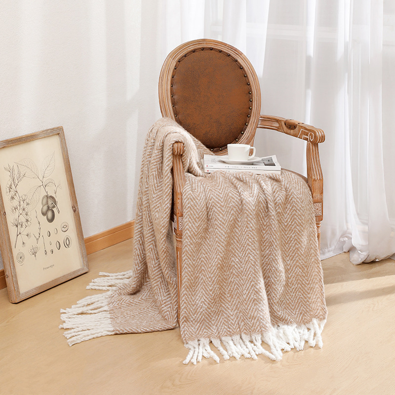 النمط الأوروبي والأمريكي الصلب - مراجعة Wool Blanket Herringbone وسعره