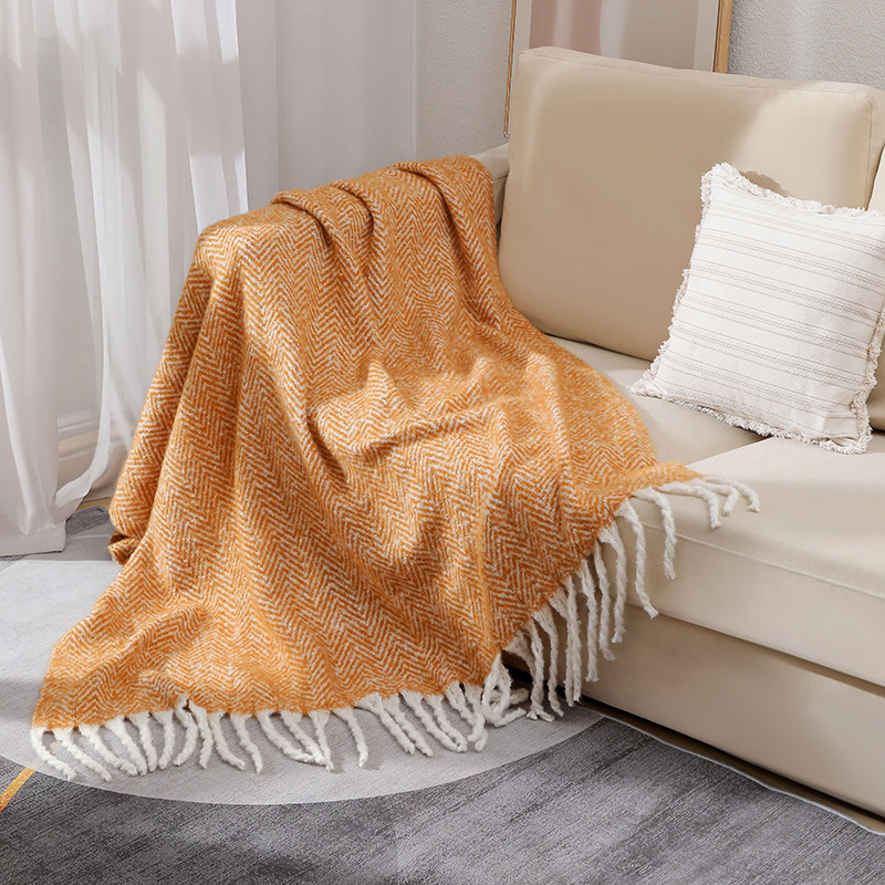النمط الأوروبي والأمريكي الصلب - مراجعة Wool Blanket Herringbone وسعره