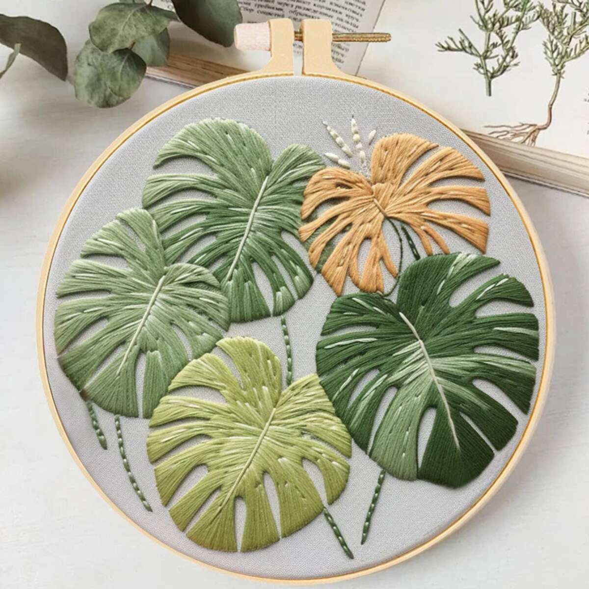 طقم تطريز نباتي مكون من 4 قطع  - مراجعة Home Textiles Discount وسعره