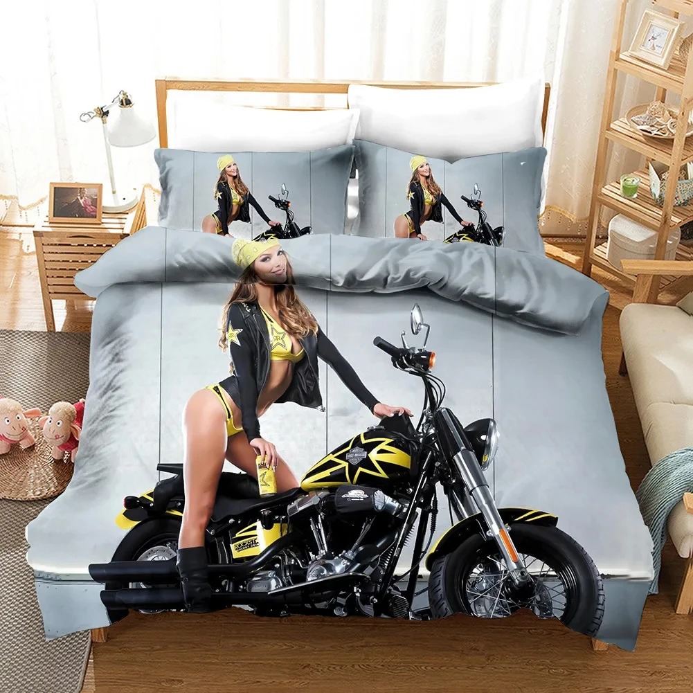 مثير فتاة موتوكروس غطاء لحاف ا - مراجعة Bed Sheet Microfiber وسعره