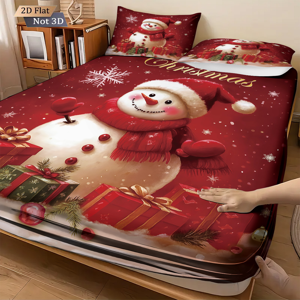 3 قطعة عيد الميلاد ثلج الأحمر  - مراجعة Home Textiles Discount وسعره