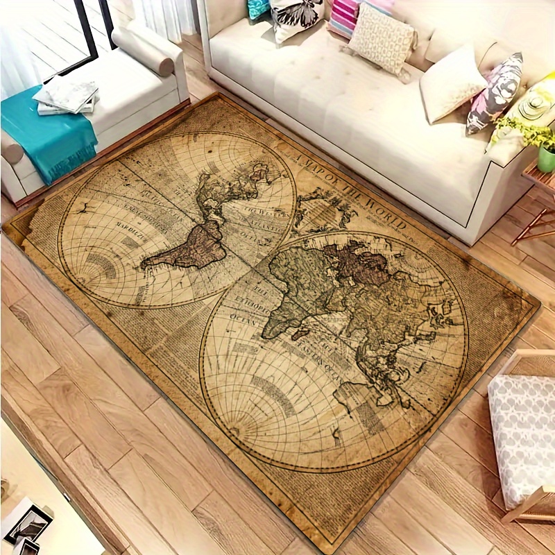 سجادة أرضية بتصميم خريطة عتيقة - مراجعة Home Textiles Rug وسعره