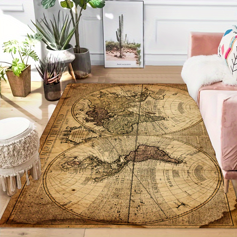 سجادة أرضية بتصميم خريطة عتيقة - مراجعة Home Textiles Rug وسعره